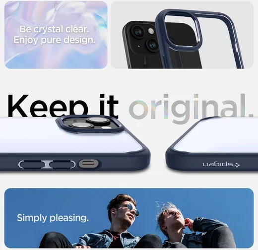 Spigen Ultra Hybrid Apple iPhone 15 Plus Hoesje Back Cover Blauw afbeelding 7