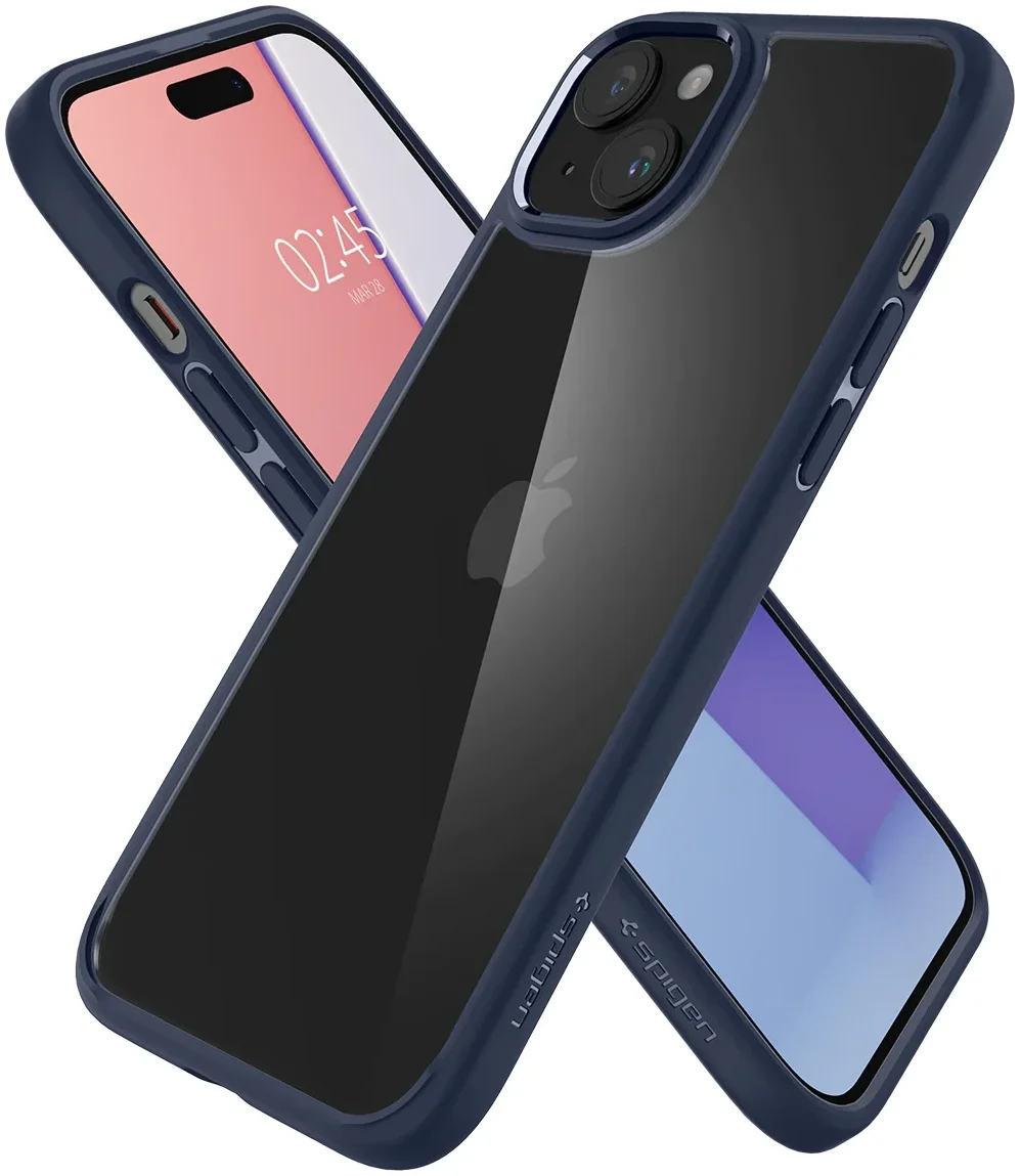 Spigen Ultra Hybrid Apple iPhone 15 Plus Hoesje Back Cover Blauw afbeelding 10