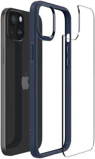Spigen Ultra Hybrid Apple iPhone 15 Plus Hoesje Back Cover Blauw afbeelding 11