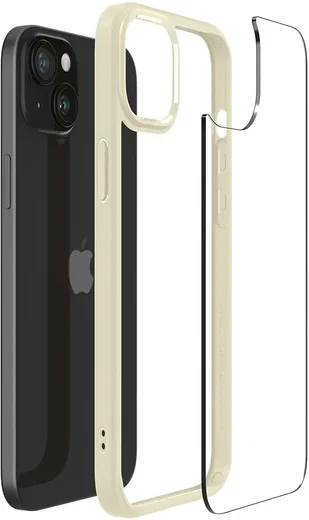 Spigen Ultra Hybrid Apple iPhone 15 Plus Hoesje Back Cover Beige afbeelding 4