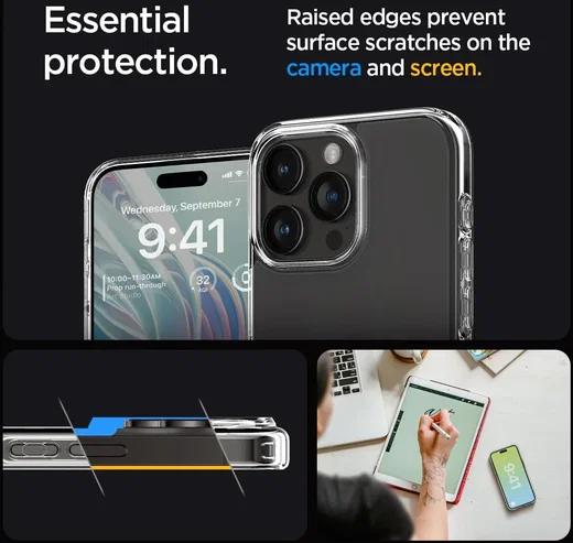Spigen Ultra Hybrid Apple iPhone 15 Pro Hoesje Back Cover Frost Clear afbeelding 3