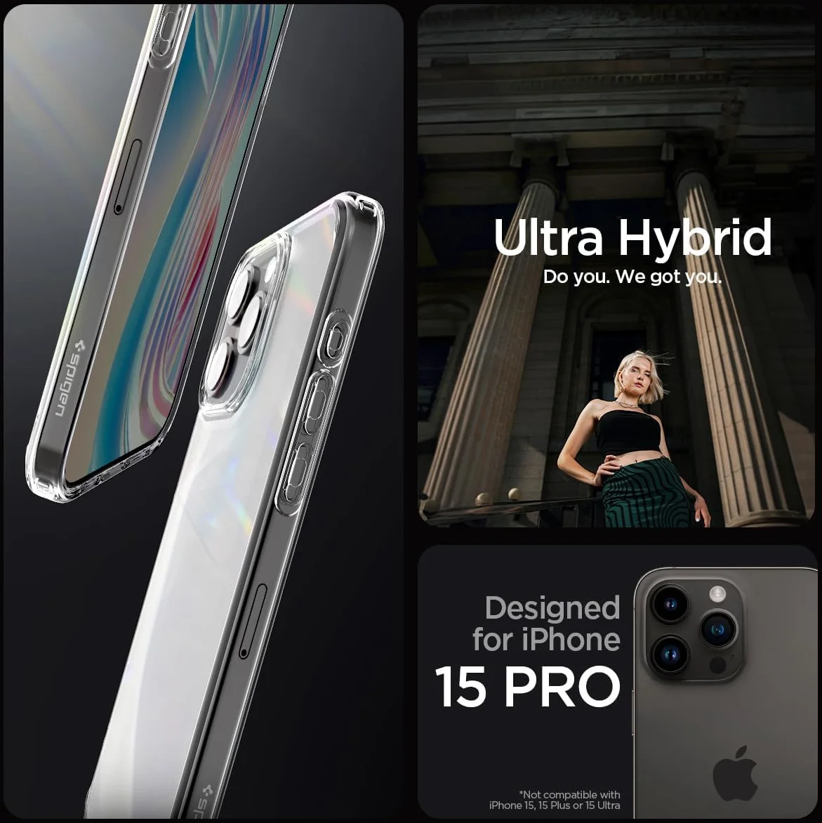 Spigen Ultra Hybrid Apple iPhone 15 Pro Hoesje Back Cover Frost Clear afbeelding 4