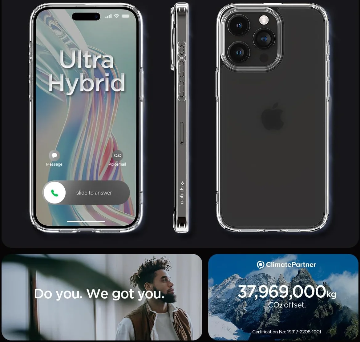 Spigen Ultra Hybrid Apple iPhone 15 Pro Hoesje Back Cover Frost Clear afbeelding 2