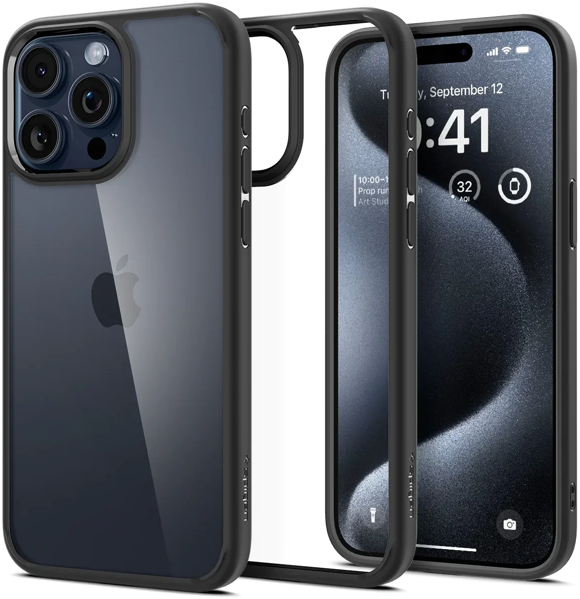 Spigen Ultra Hybrid Apple iPhone 15 Pro Hoesje Back Cover Matte Zwart afbeelding 1