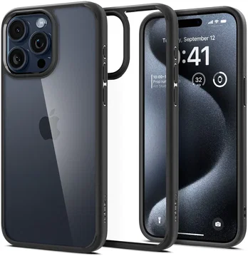 Spigen Ultra Hybrid Apple iPhone 15 Pro Hoesje Back Cover Matte Zwart