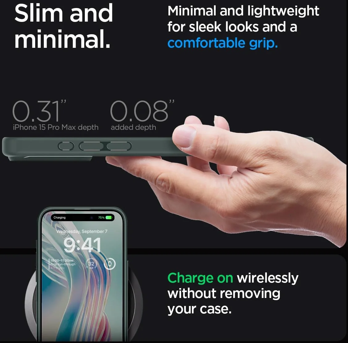 Spigen Ultra Hybrid Apple iPhone 15 Pro Max Hoesje Groen afbeelding 4