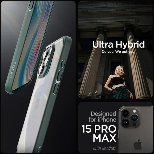 Spigen Ultra Hybrid Apple iPhone 15 Pro Max Hoesje Groen afbeelding 8