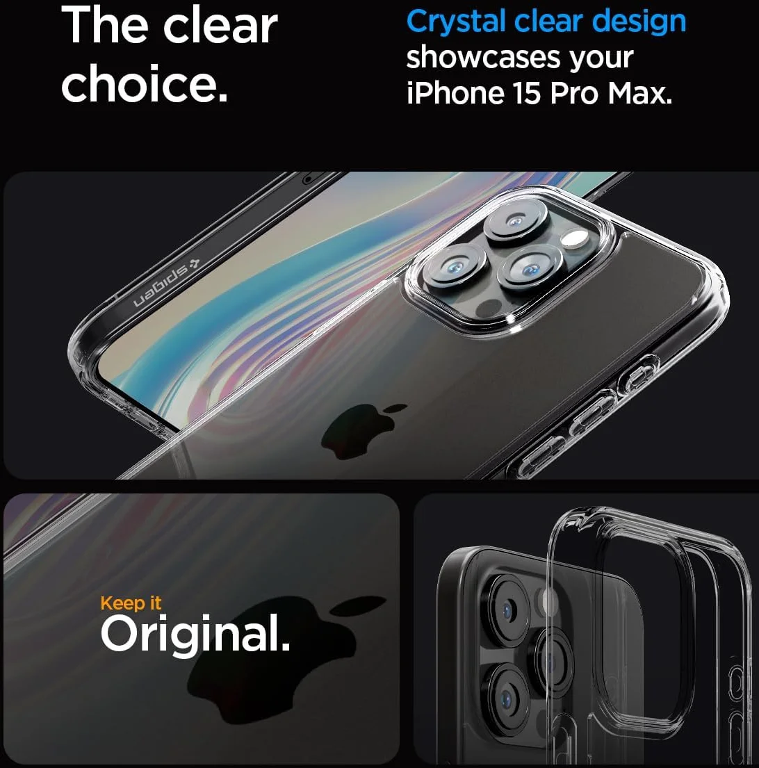 Spigen Ultra Hybrid Apple iPhone 15 Pro Max Hoesje Frost Clear afbeelding 6