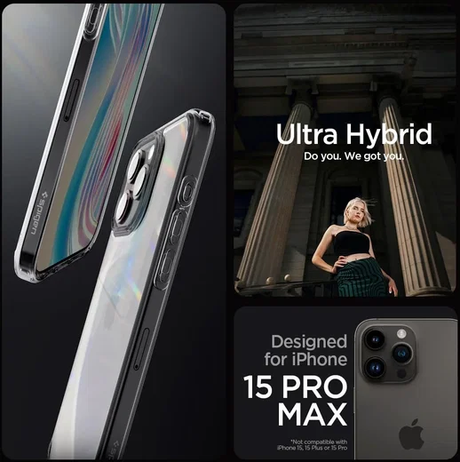 Spigen Ultra Hybrid Apple iPhone 15 Pro Max Hoesje Frost Clear afbeelding 8