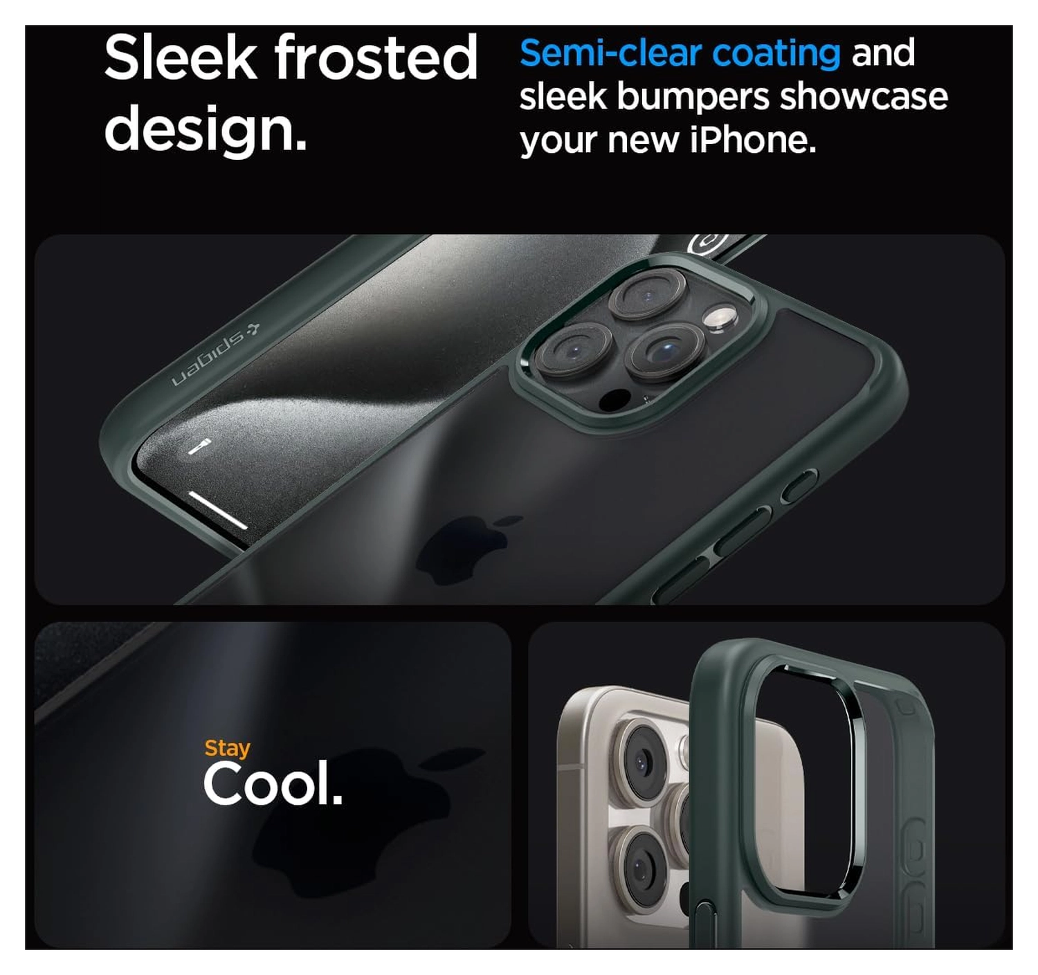 Spigen Ultra Hybrid Apple iPhone 15 Pro Max Hoesje Frost Green afbeelding 4