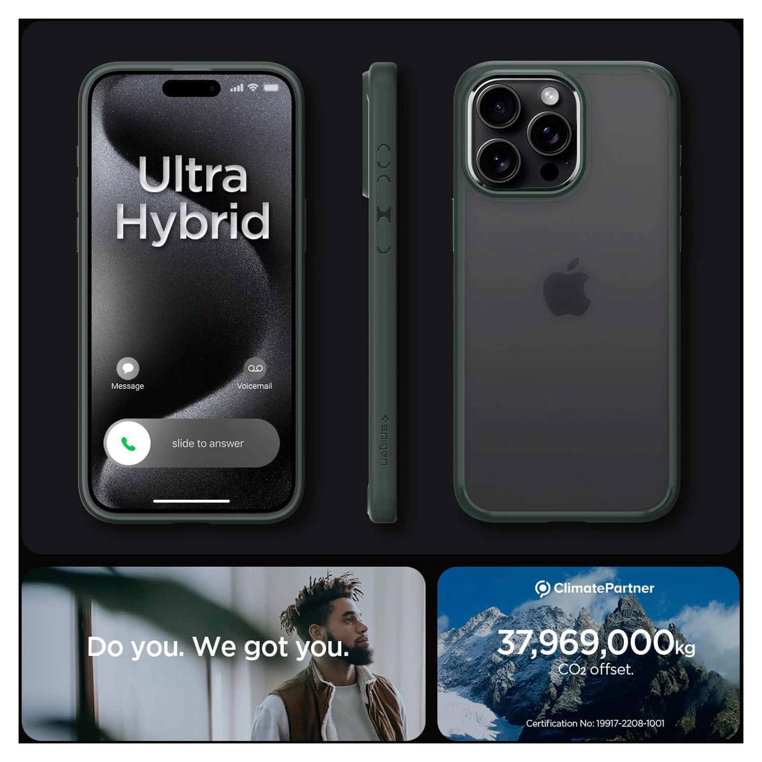 Spigen Ultra Hybrid Apple iPhone 15 Pro Max Hoesje Frost Green afbeelding 6