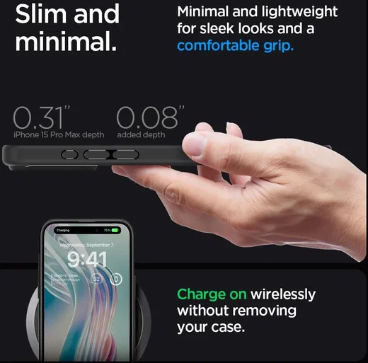 Spigen Ultra Hybrid Apple iPhone 15 Pro Max Hoesje Matte Zwart afbeelding 15