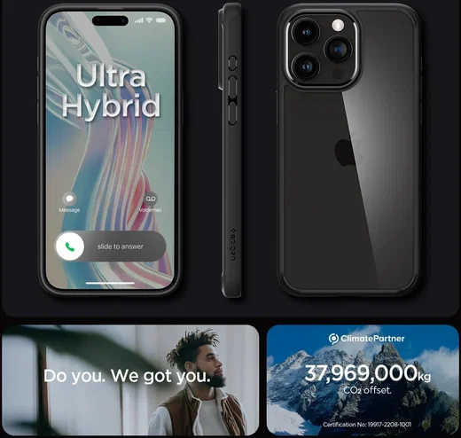 Spigen Ultra Hybrid Apple iPhone 15 Pro Max Hoesje Matte Zwart afbeelding 16