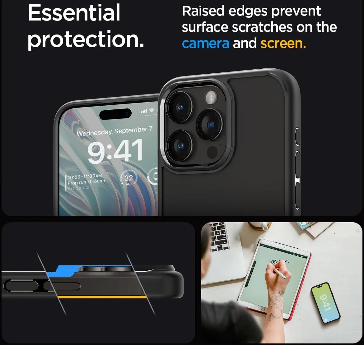 Spigen Ultra Hybrid Apple iPhone 15 Pro Max Hoesje Matte Zwart afbeelding 4