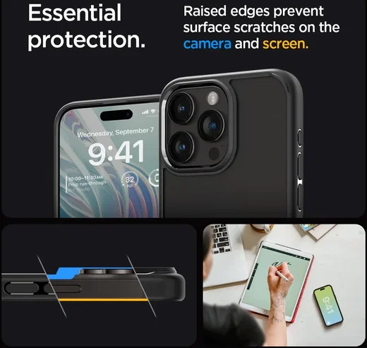 Spigen Ultra Hybrid Apple iPhone 15 Pro Max Hoesje Matte Zwart afbeelding 4