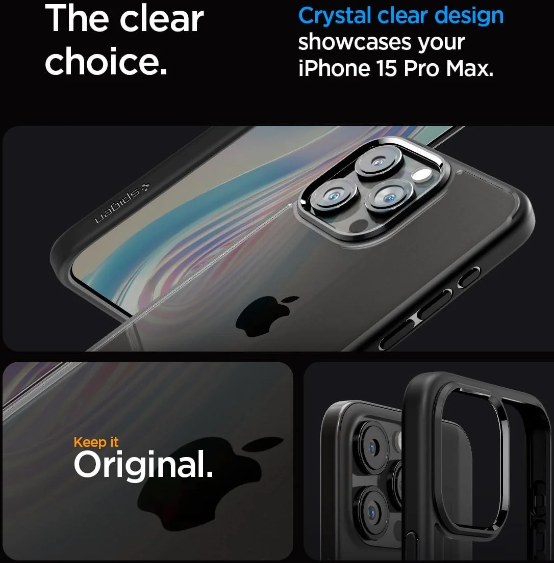 Spigen Ultra Hybrid Apple iPhone 15 Pro Max Hoesje Matte Zwart afbeelding 5