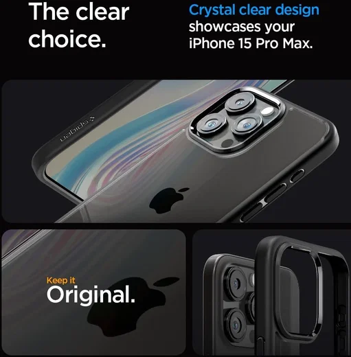 Spigen Ultra Hybrid Apple iPhone 15 Pro Max Hoesje Matte Zwart afbeelding 5