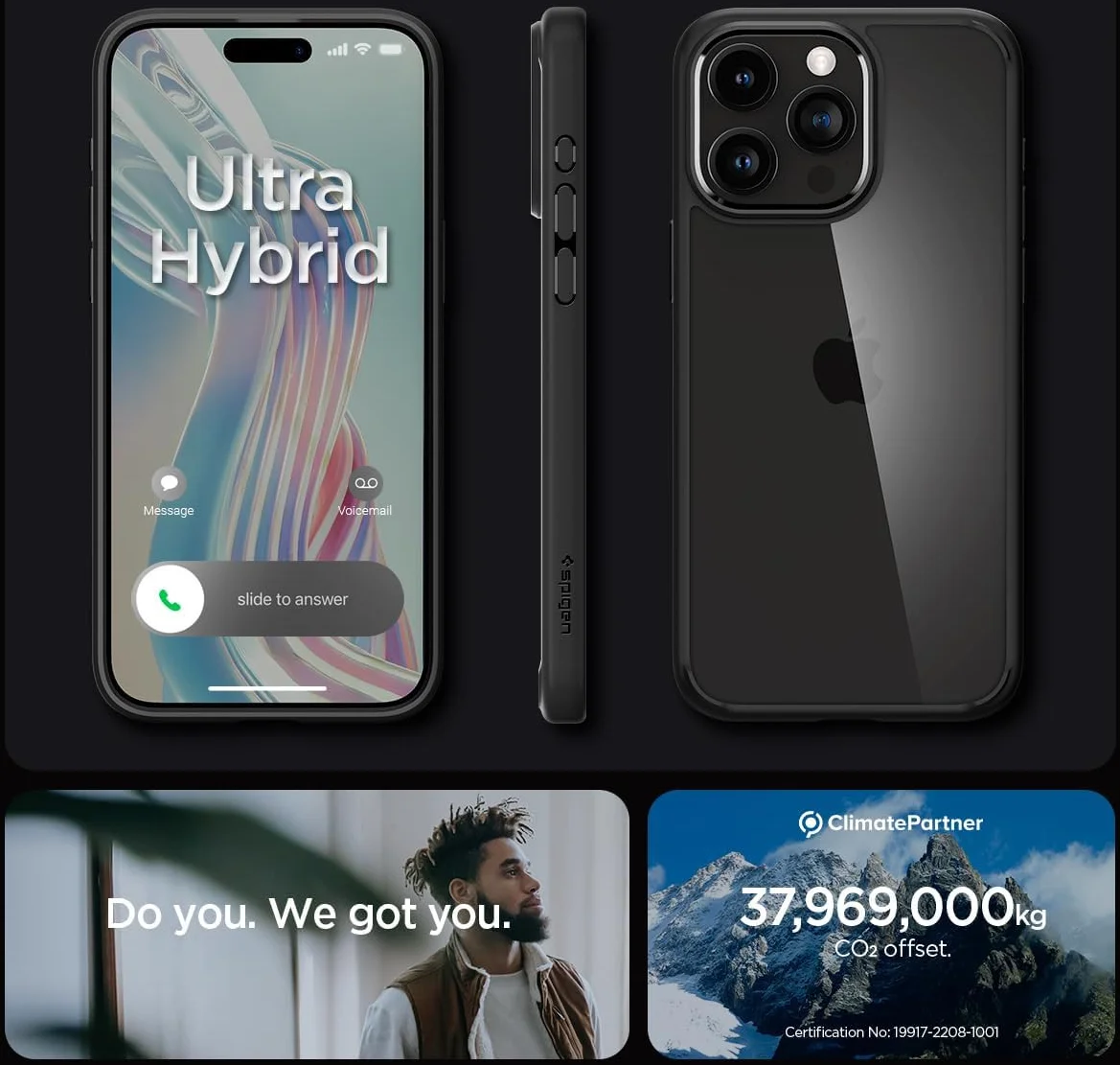 Spigen Ultra Hybrid Apple iPhone 15 Pro Max Hoesje Matte Zwart afbeelding 7