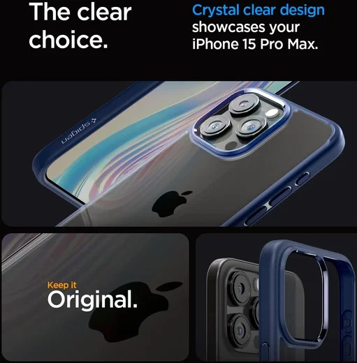 Spigen Ultra Hybrid Apple iPhone 15 Pro Max Hoesje Blauw afbeelding 4