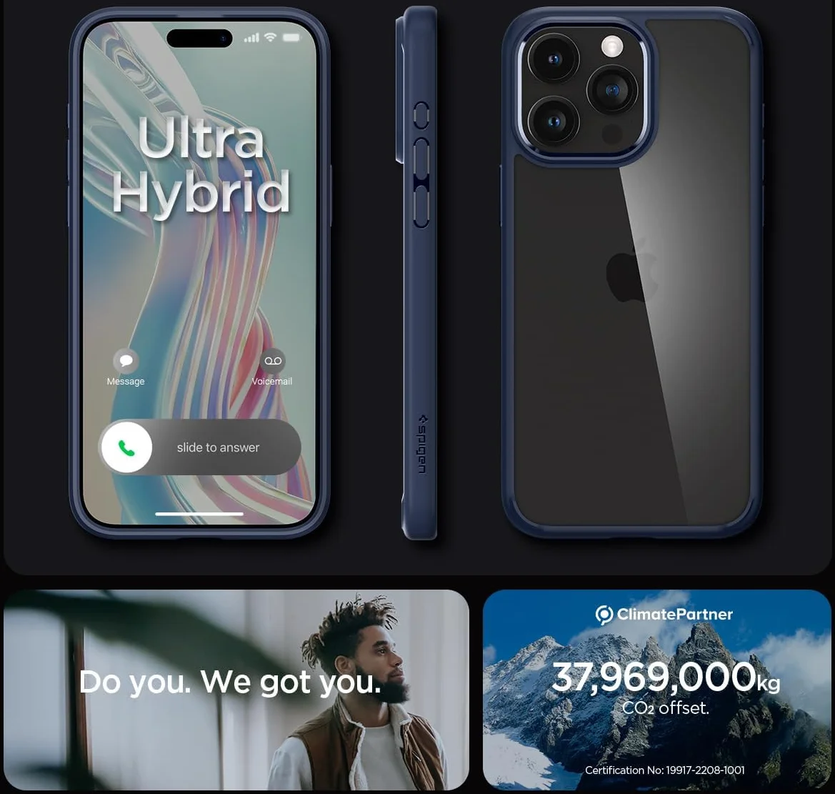 Spigen Ultra Hybrid Apple iPhone 15 Pro Max Hoesje Blauw afbeelding 7