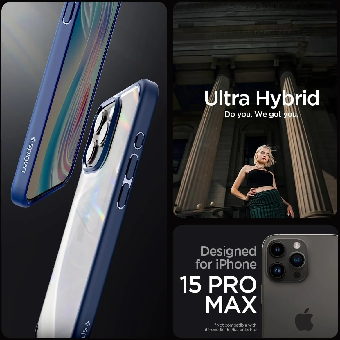 Spigen Ultra Hybrid Apple iPhone 15 Pro Max Hoesje Blauw afbeelding 8