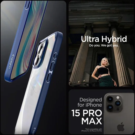 Spigen Ultra Hybrid Apple iPhone 15 Pro Max Hoesje Blauw afbeelding 8