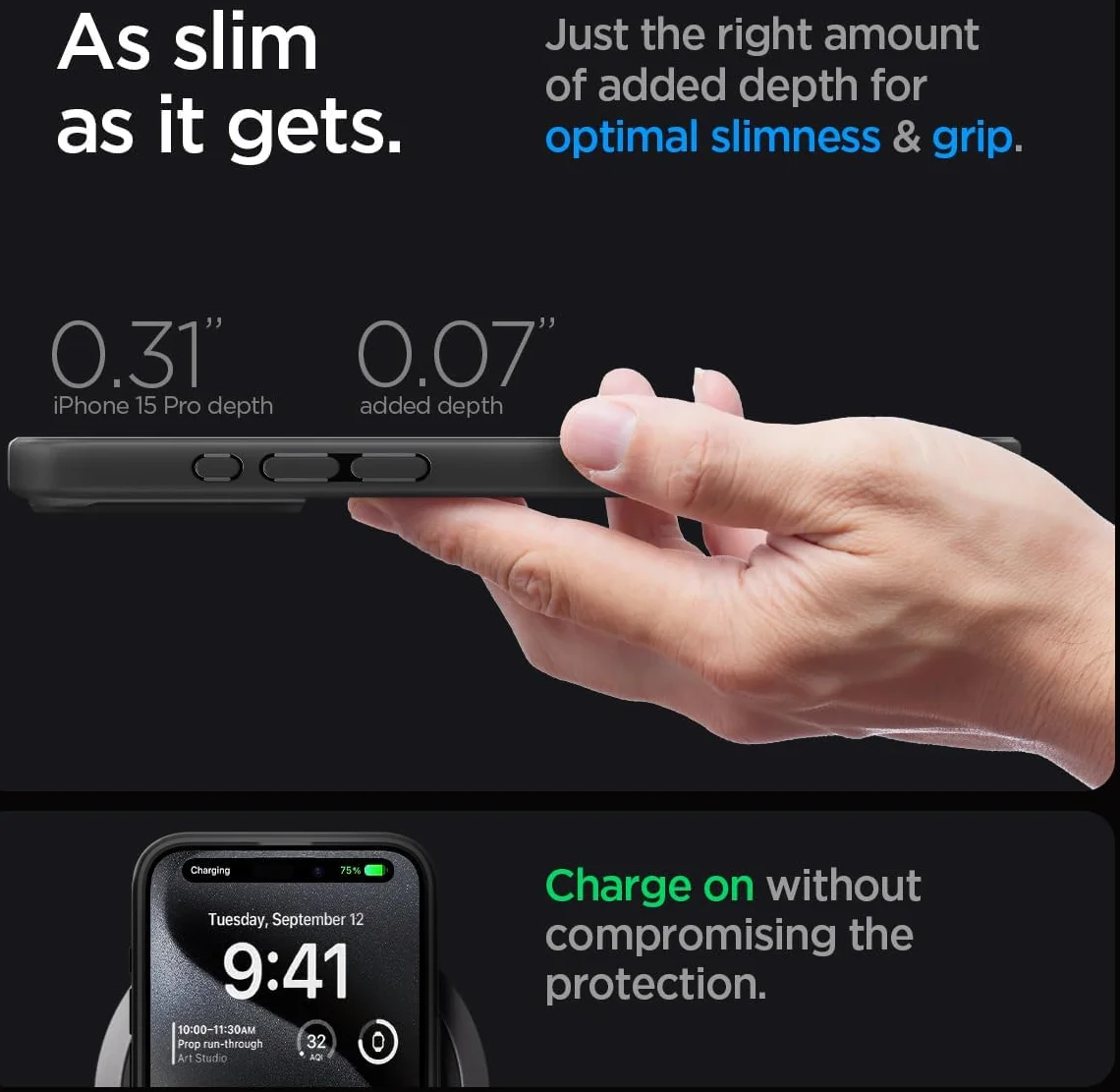 Spigen Ultra Hybrid MagSafe Apple iPhone 15 Pro Hoesje Zwart afbeelding 6
