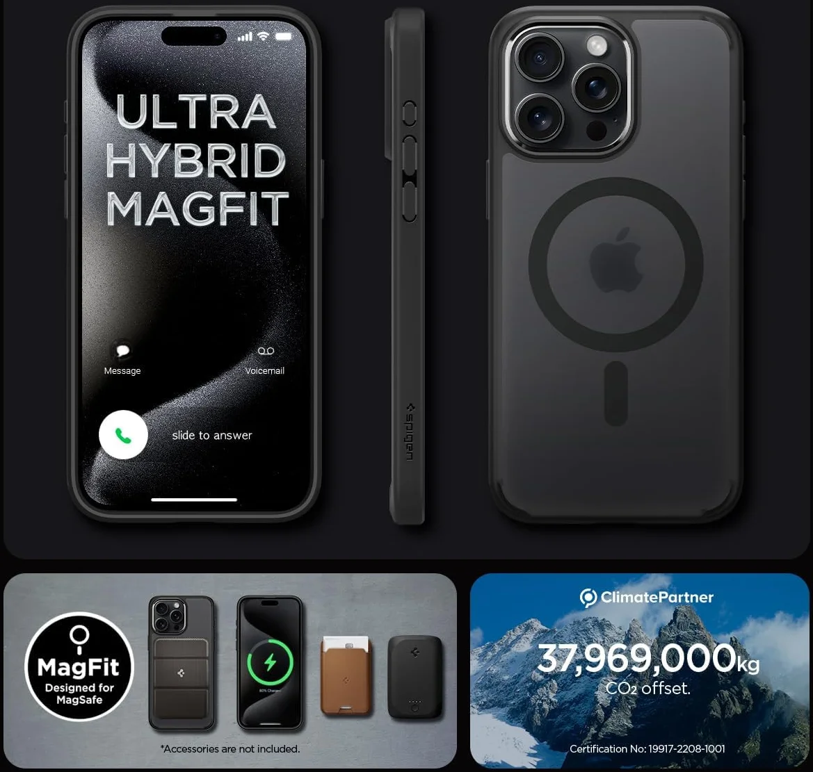 Spigen Ultra Hybrid MagSafe Apple iPhone 15 Pro Hoesje Zwart afbeelding 7