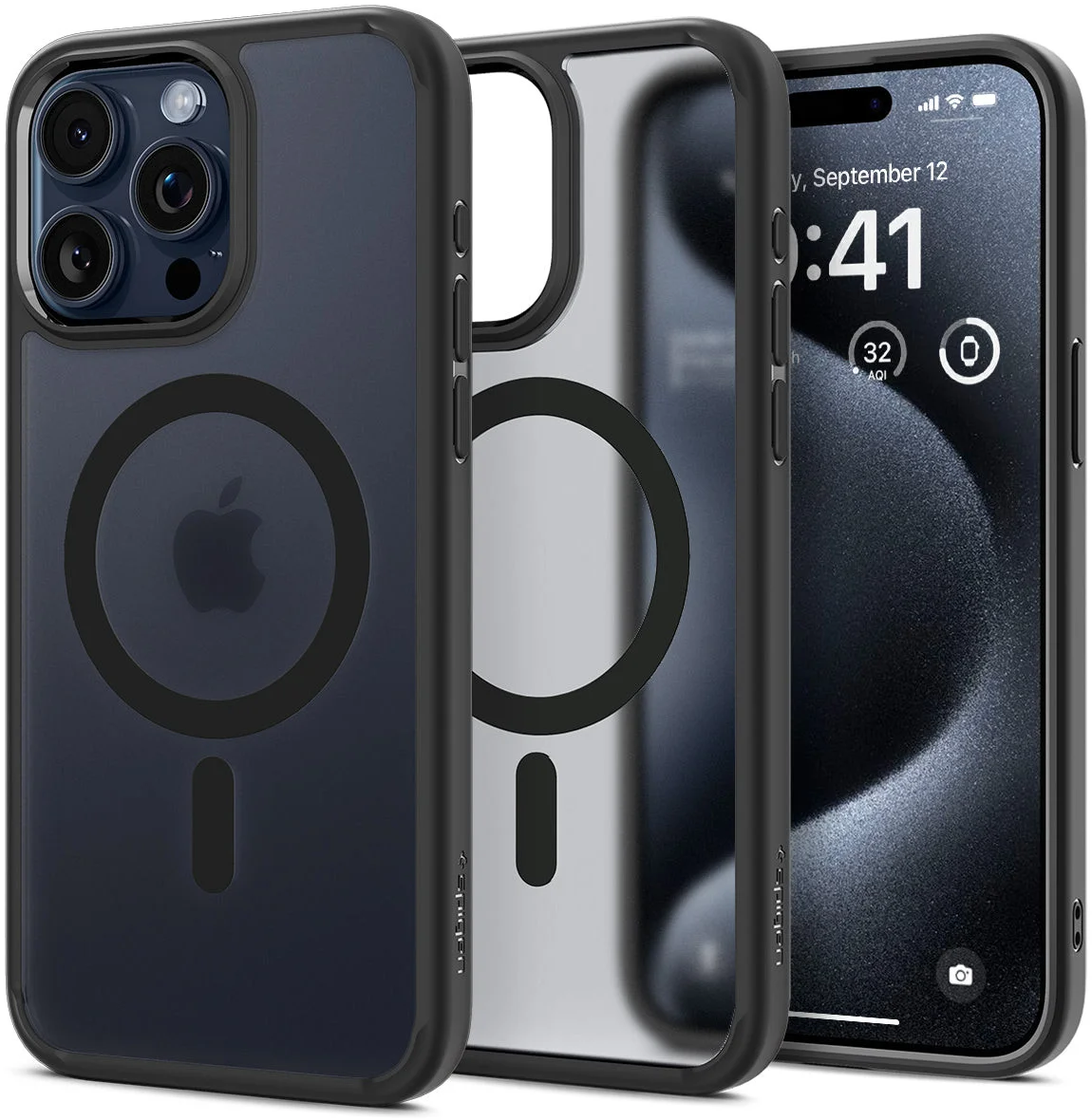 Spigen Ultra Hybrid MagSafe iPhone 15 Pro Max Hoesje Zwart afbeelding 1