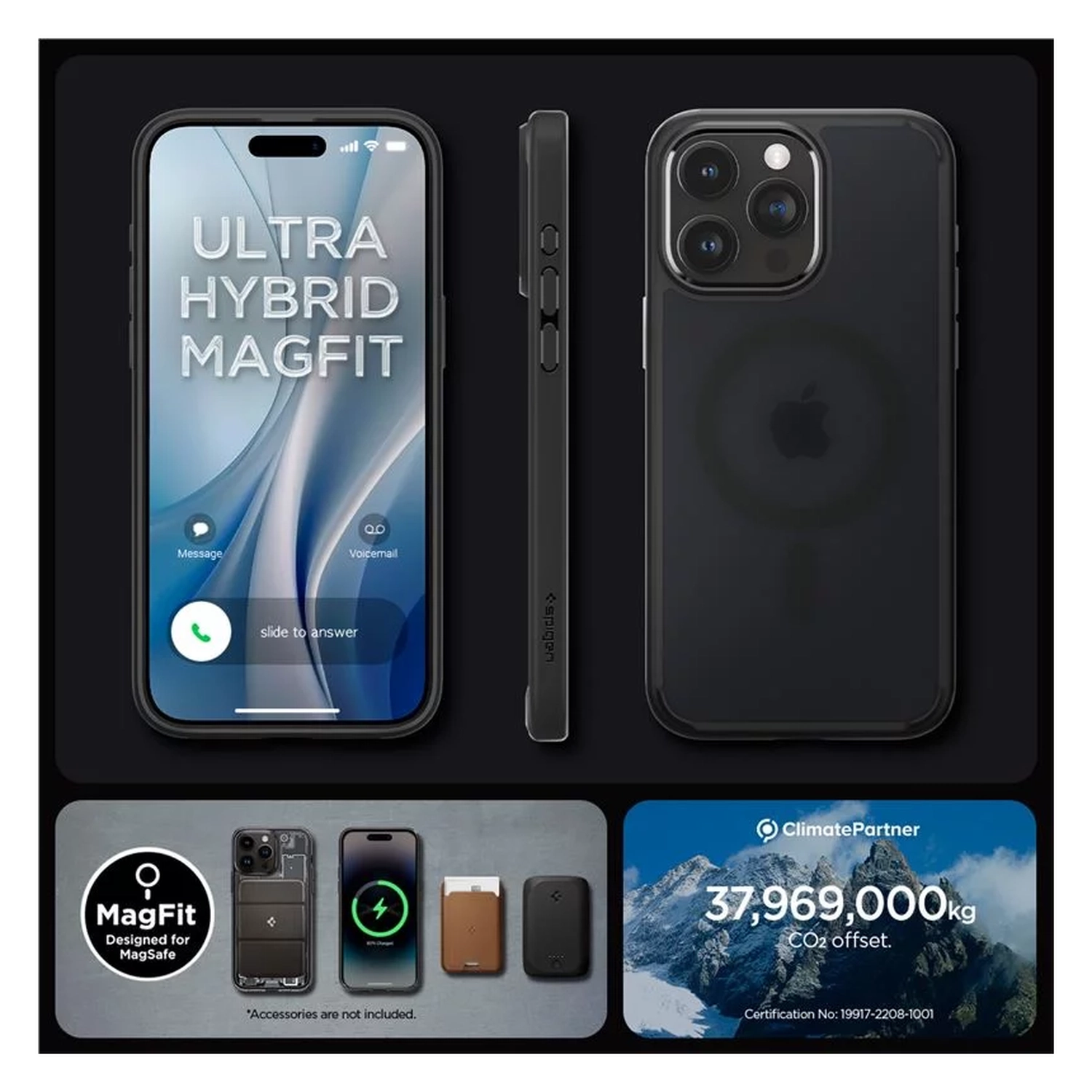 Spigen Ultra Hybrid MagSafe iPhone 15 Pro Max Hoesje Zwart afbeelding 8