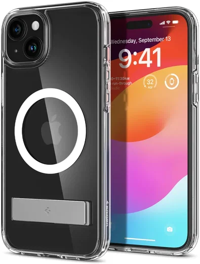 Spigen Ultra Hybrid MagSafe Apple iPhone 15 Plus Hoesje Transparant afbeelding 1