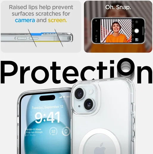 Spigen Ultra Hybrid MagSafe Apple iPhone 15 Plus Hoesje Transparant afbeelding 5