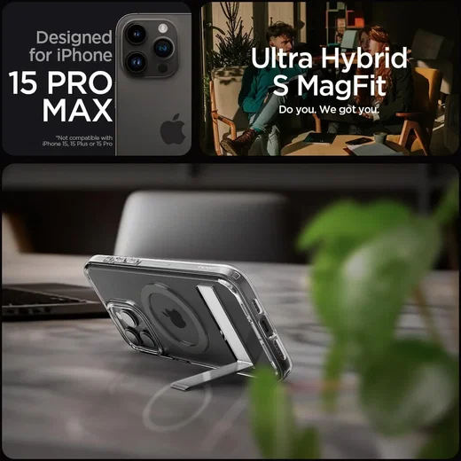 Spigen Ultra Hybrid MagSafe Apple iPhone 15 Pro Max Hoesje Graphite afbeelding 3