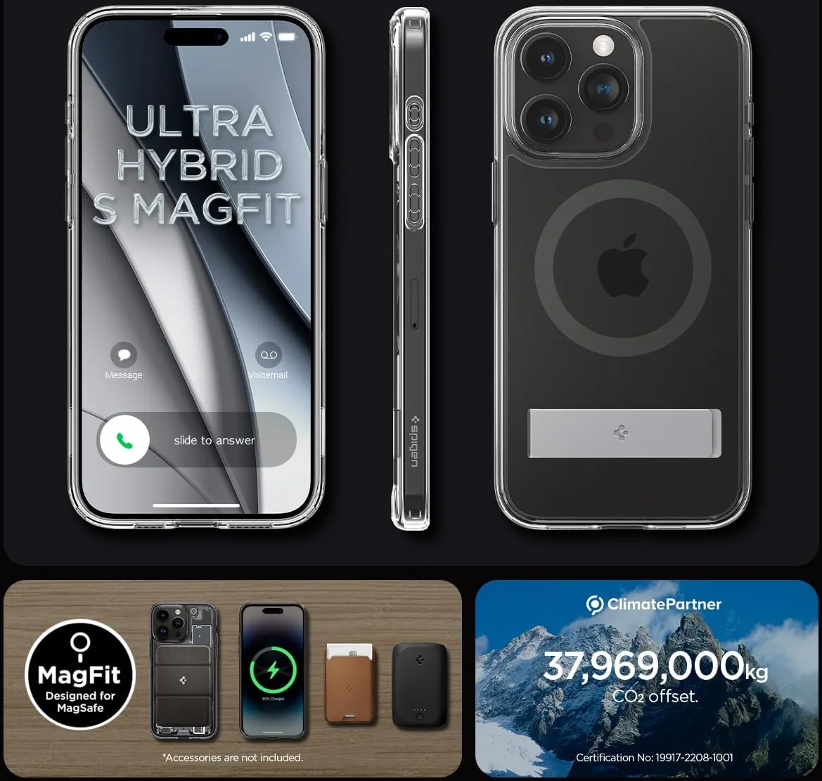 Spigen Ultra Hybrid MagSafe Apple iPhone 15 Pro Max Hoesje Graphite afbeelding 8