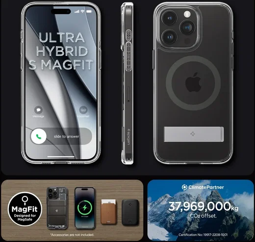 Spigen Ultra Hybrid MagSafe Apple iPhone 15 Pro Max Hoesje Graphite afbeelding 8