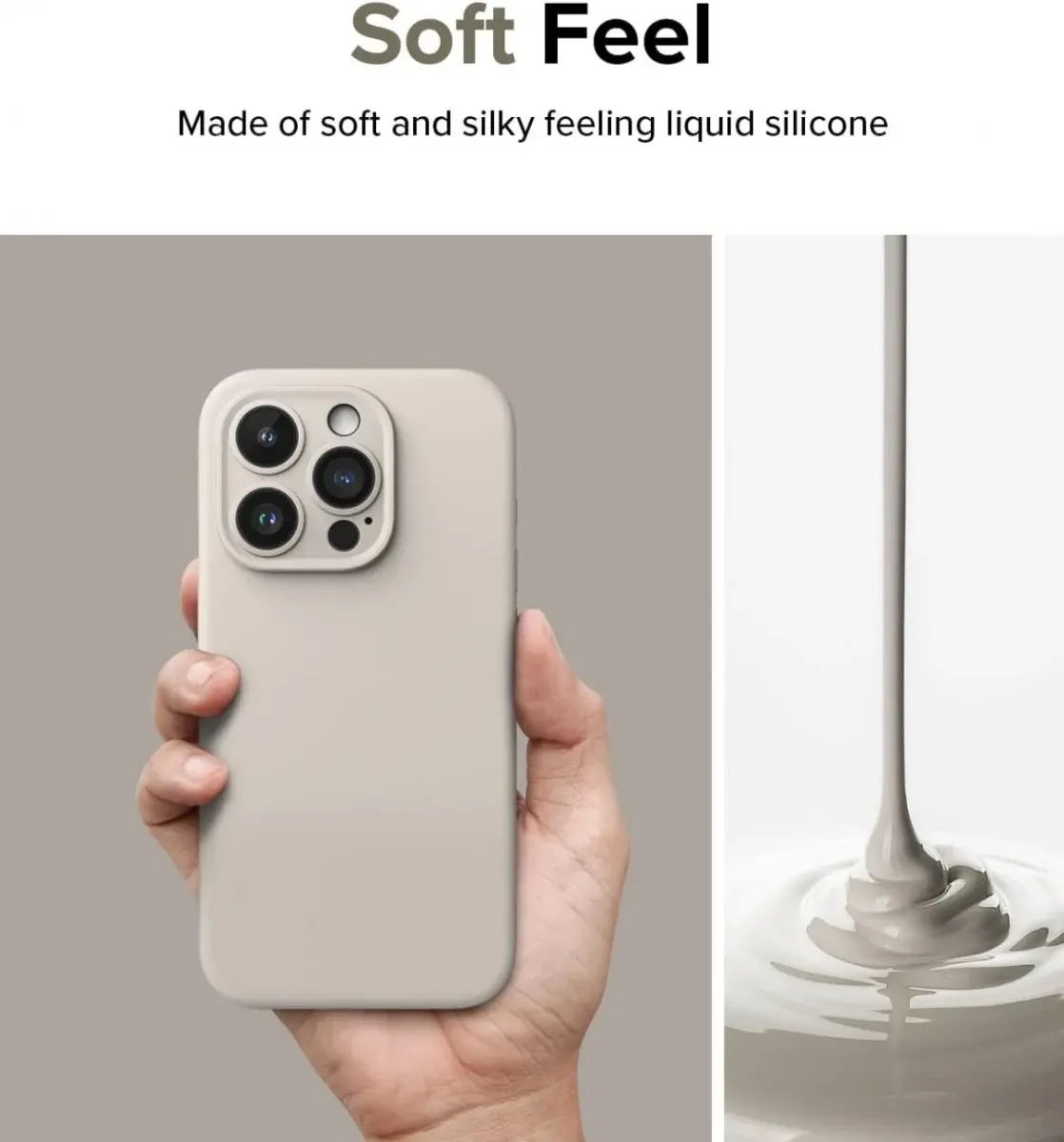 Ringke Silicone Apple iPhone 15 Pro Max Hoesje MagSafe Beige afbeelding 5