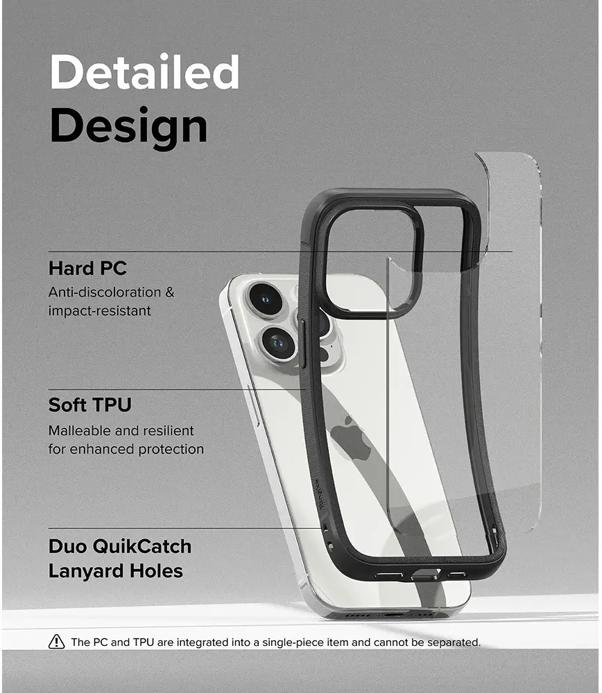 Ringke Fusion Bold Apple iPhone 15 Pro Hoesje Back Cover Zwart afbeelding 6