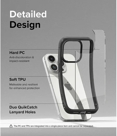 Ringke Fusion Bold Apple iPhone 15 Pro Hoesje Back Cover Zwart afbeelding 6