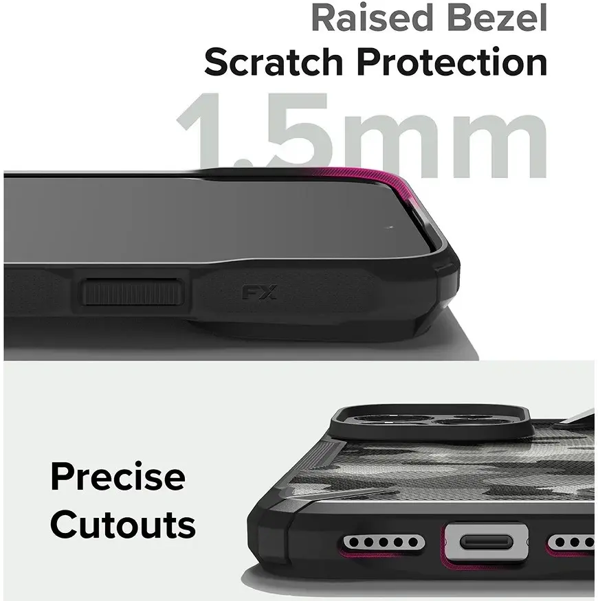 Ringke Fusion X Apple iPhone 15 Pro Hoesje Back Cover Camo Zwart afbeelding 10