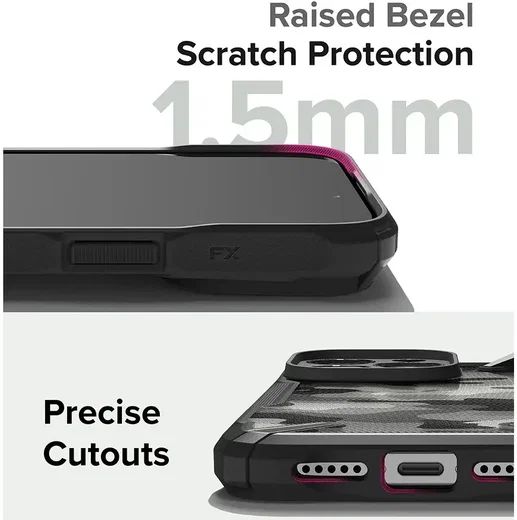Ringke Fusion X Apple iPhone 15 Pro Hoesje Back Cover Camo Zwart afbeelding 10