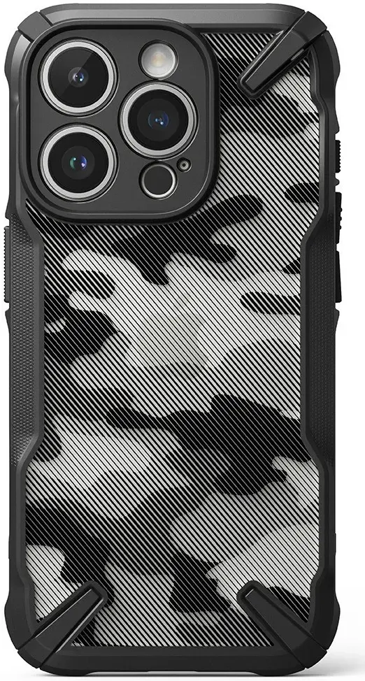 Ringke Fusion X Apple iPhone 15 Pro Hoesje Back Cover Camo Zwart afbeelding 14