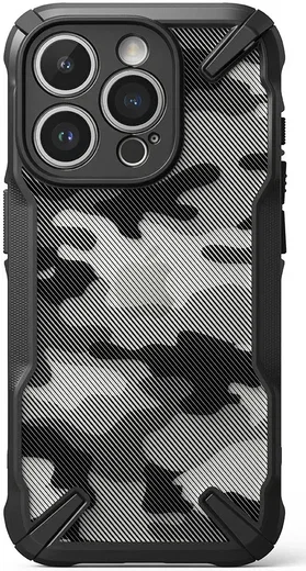 Ringke Fusion X Apple iPhone 15 Pro Hoesje Back Cover Camo Zwart afbeelding 14