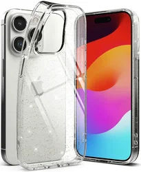Ringke Air Apple iPhone 15 Pro Hoesje Flexibel TPU Glitter Transparant afbeelding