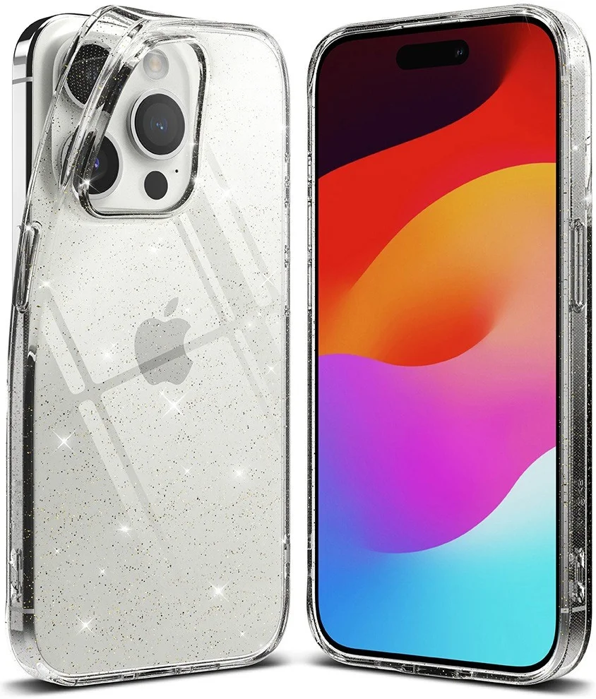 Ringke Air Apple iPhone 15 Pro Hoesje Flexibel TPU Glitter Transparant afbeelding 2
