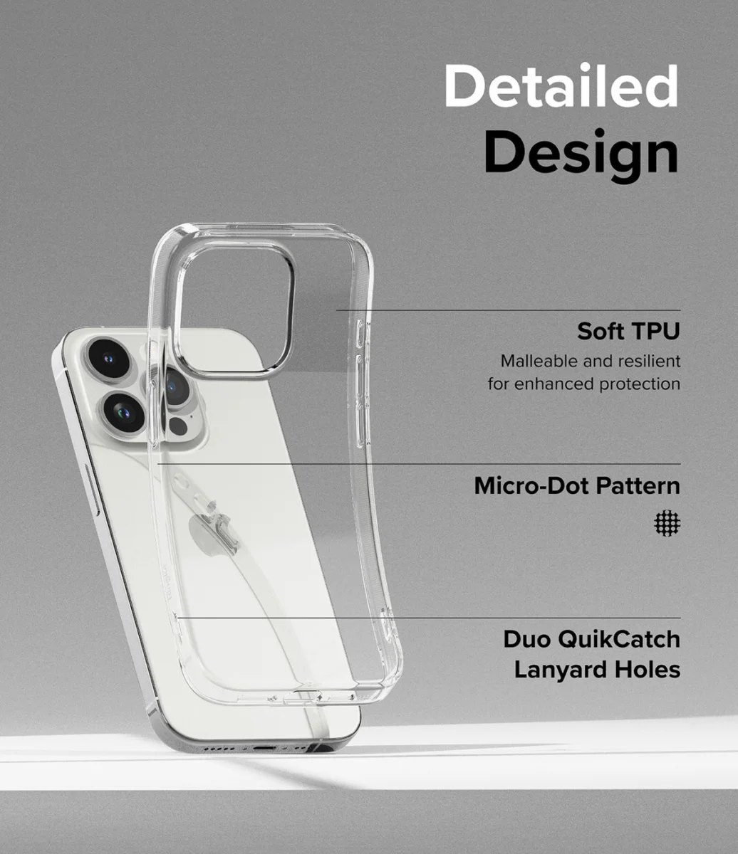 Ringke Air Apple iPhone 15 Pro Hoesje Flexibel TPU Glitter Transparant afbeelding 5