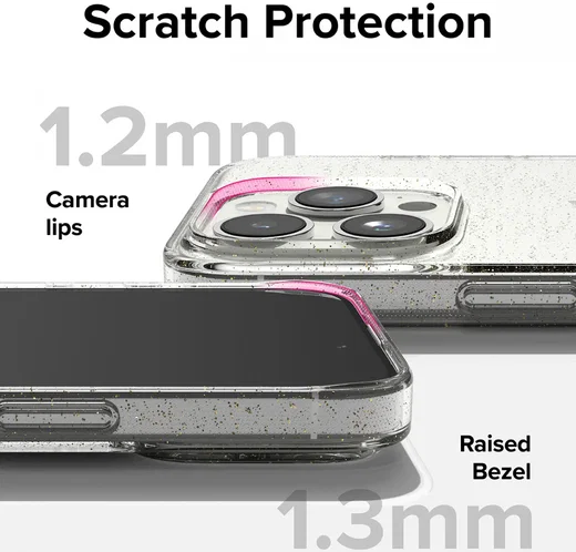 Ringke Air Apple iPhone 15 Pro Hoesje Flexibel TPU Glitter Transparant afbeelding 8