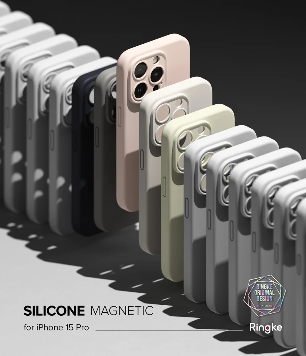 Ringke Silicone Apple iPhone 15 Pro Hoesje Back Cover MagSafe Roze afbeelding 13