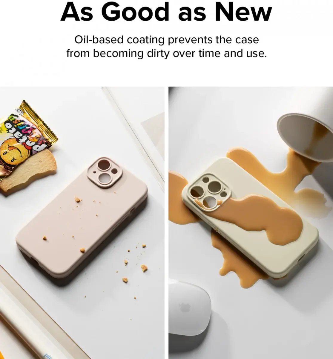 Ringke Silicone Apple iPhone 15 Pro Hoesje Back Cover MagSafe Beige afbeelding 10