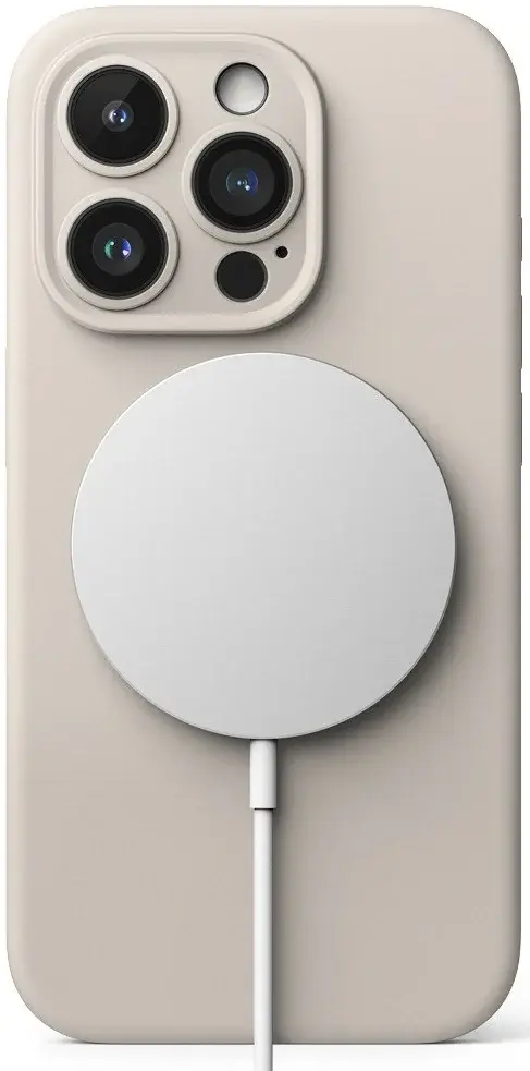 Ringke Silicone Apple iPhone 15 Pro Hoesje Back Cover MagSafe Beige afbeelding 16