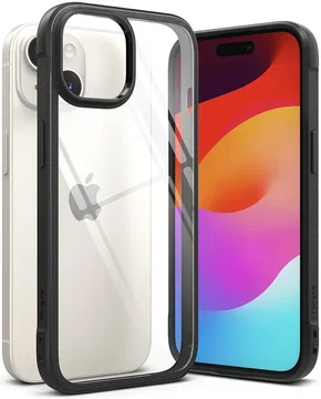 Ringke Fusion Bold Apple iPhone 15 Hoesje Back Cover Transparant Zwart